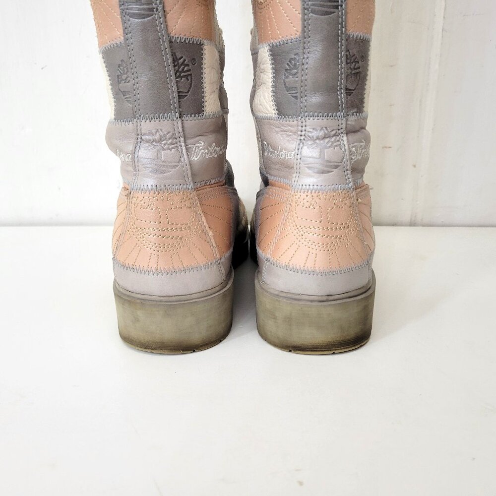 Timberland Patchwork Lace-Up Knee High Boots Size 10 - Picture 5 of 11